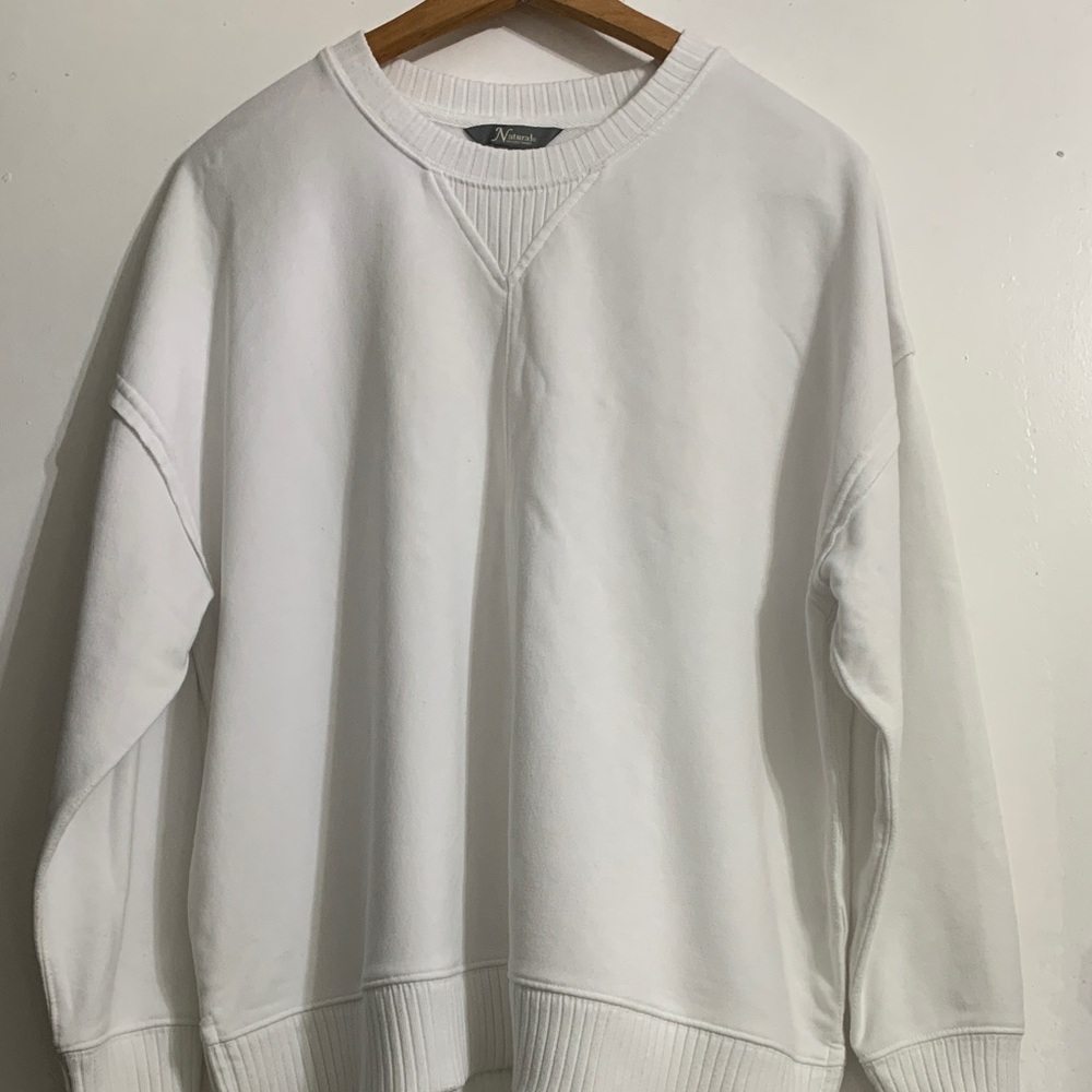 Natural Reflections Men's White Crewneck Sweater
